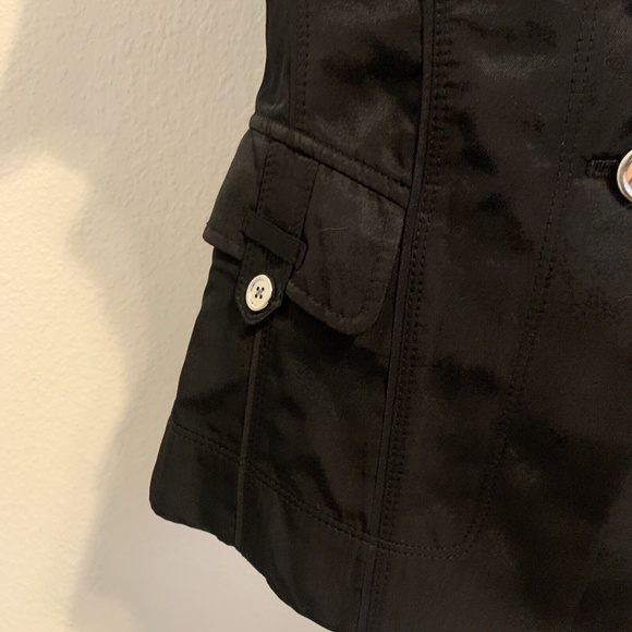 Short Sleeve Black Ruffled White House Black Market Dress Jacket Women's 2 - Picture 3 of 10